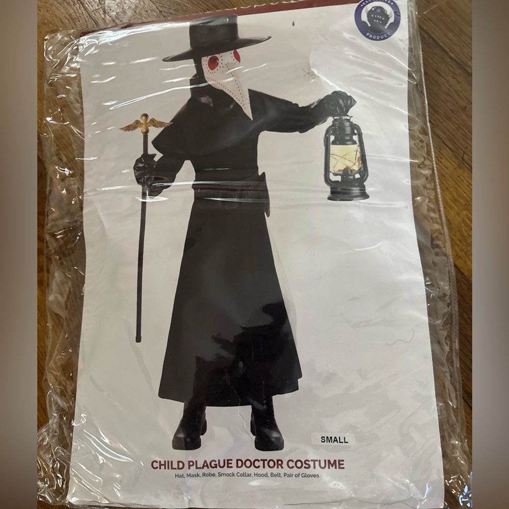 Halloween Costume Plague Doctor Scary Unisex Kid's Costume Mask Included Szsmall